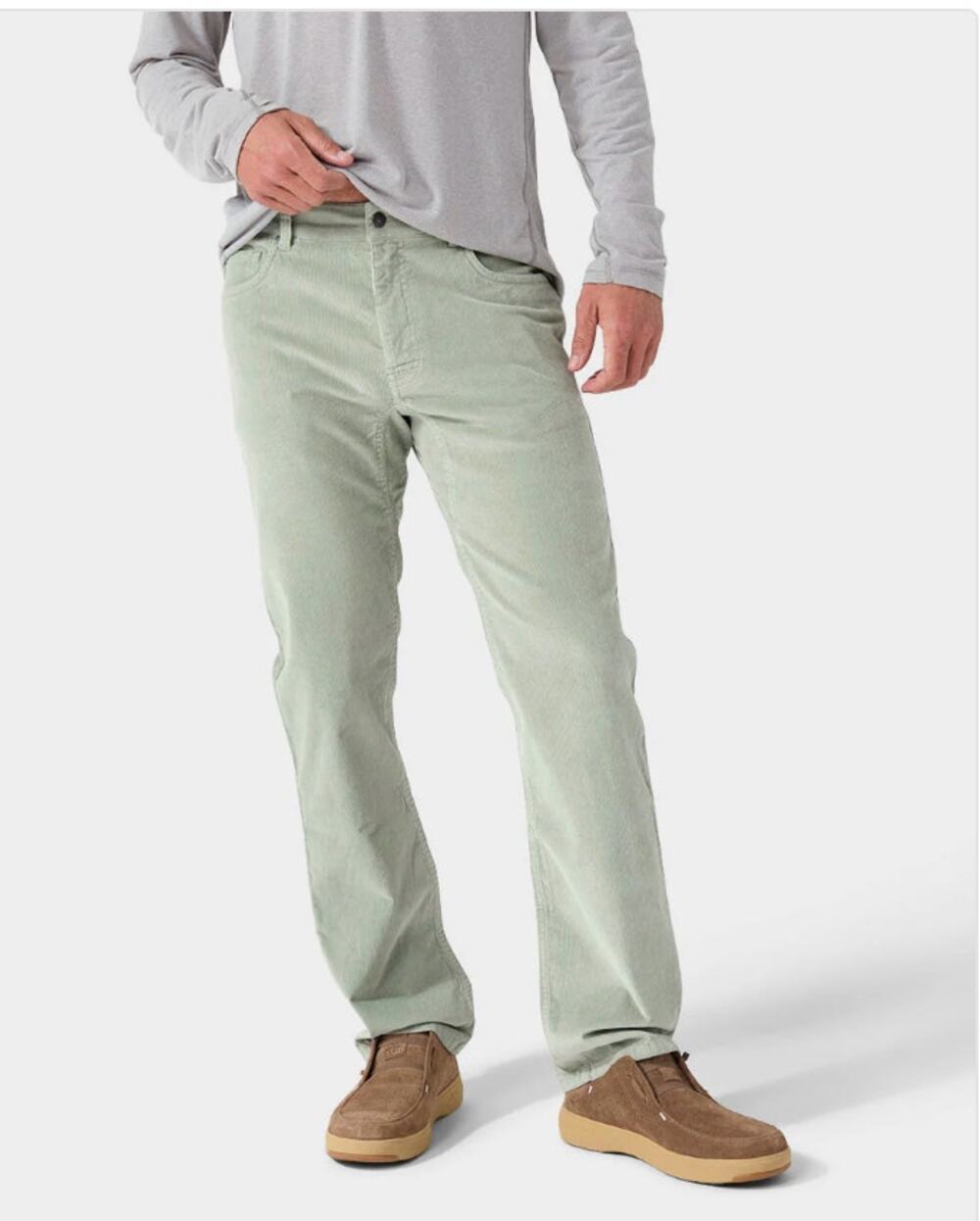 STIO Men's Rivet Corduroy Pant Sage Flats Green Sz 34 Regular Straight Leg